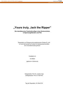 „Yours Truly, Jack the Ripper”