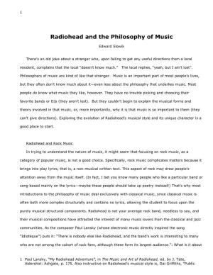 Radiohead and the Philosophy of Music