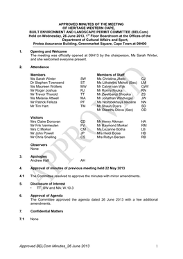 Approved Belcom Minutes 26 June 2013 Oz