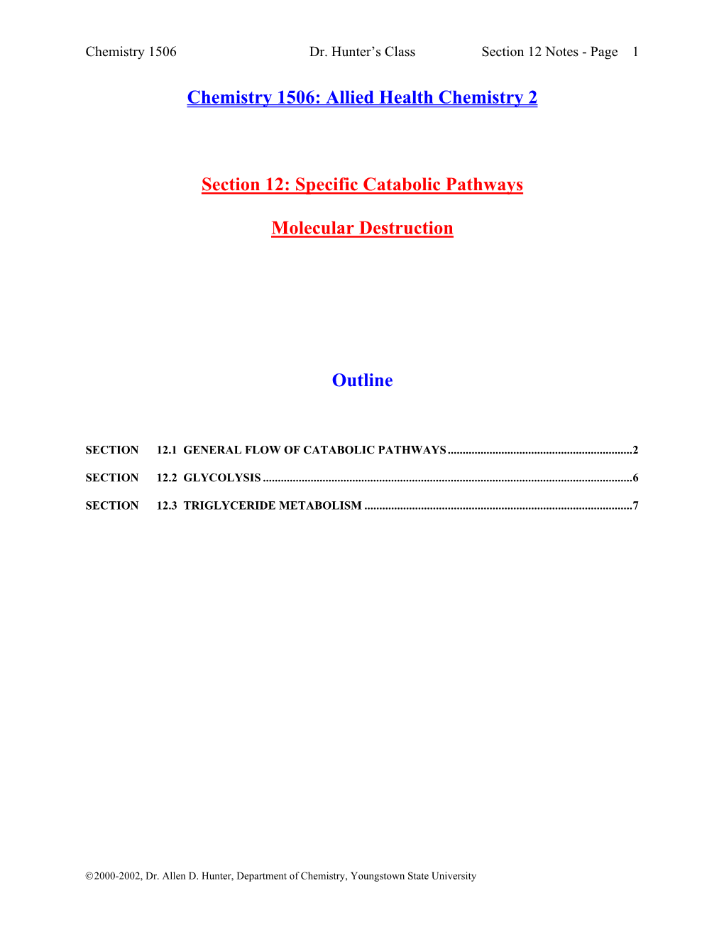 Specific Catabolic Pathways