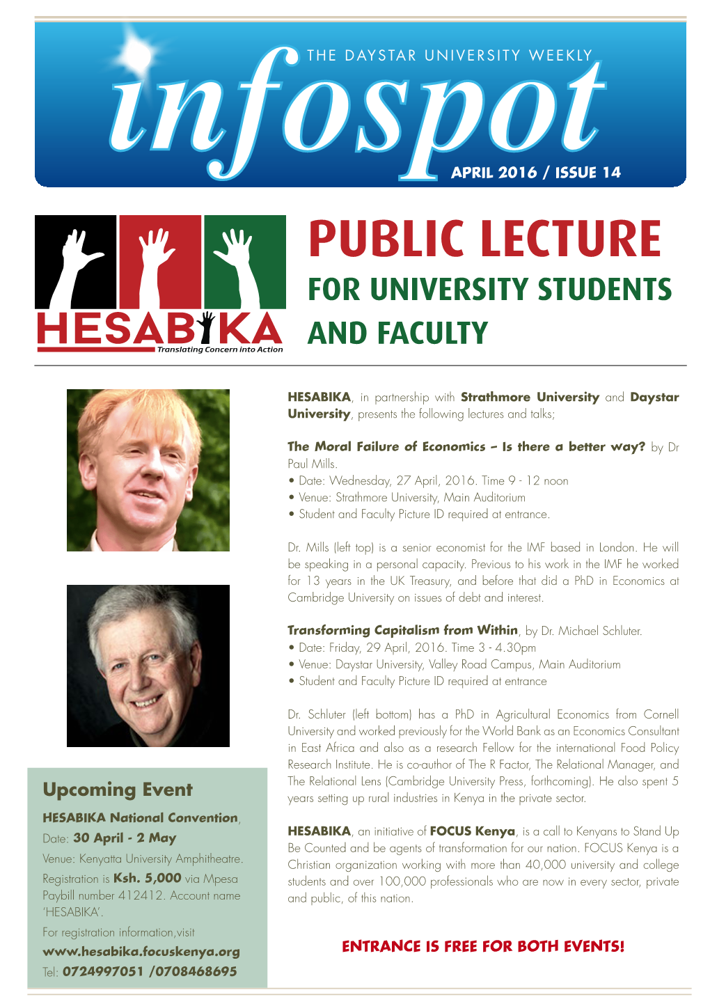 Public Lecture for University Students and Faculty