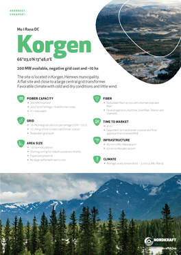 10 Ha the Site Is Located in Korgen, Hemnes