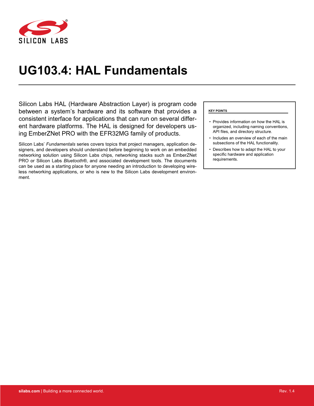 UG103.4: HAL Fundamentals