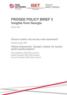FROGEE POLICY BRIEF 3 Insights from Georgia