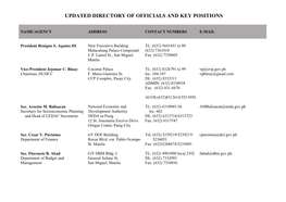 Updated Directory of Officials and Key Positions