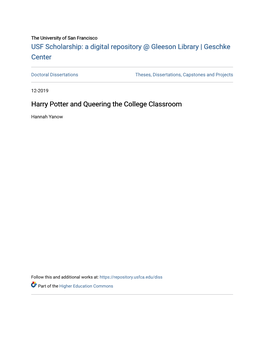 Harry Potter and Queering the College Classroom