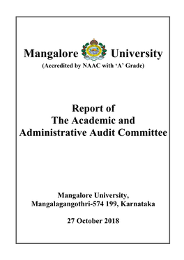 Report of the Academic and Administrative Audit Committee