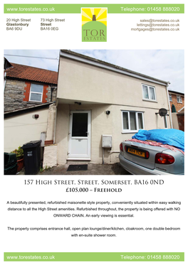 157 High Street, Street, Somerset, BA16 0ND