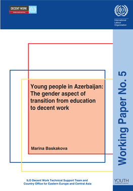 Young People in Azerbaijan: the Gender Aspect of Transition from Education to Decent Work