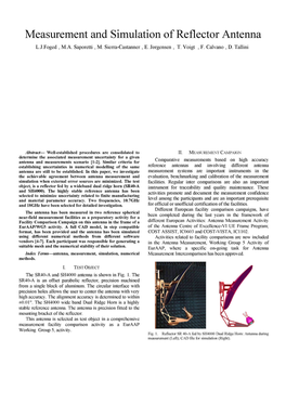 Measurement and Simulation of Reflector Antenna L.J.Foged , M.A