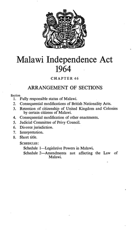 Malawi Independence Act 1964 CHAPTER 46