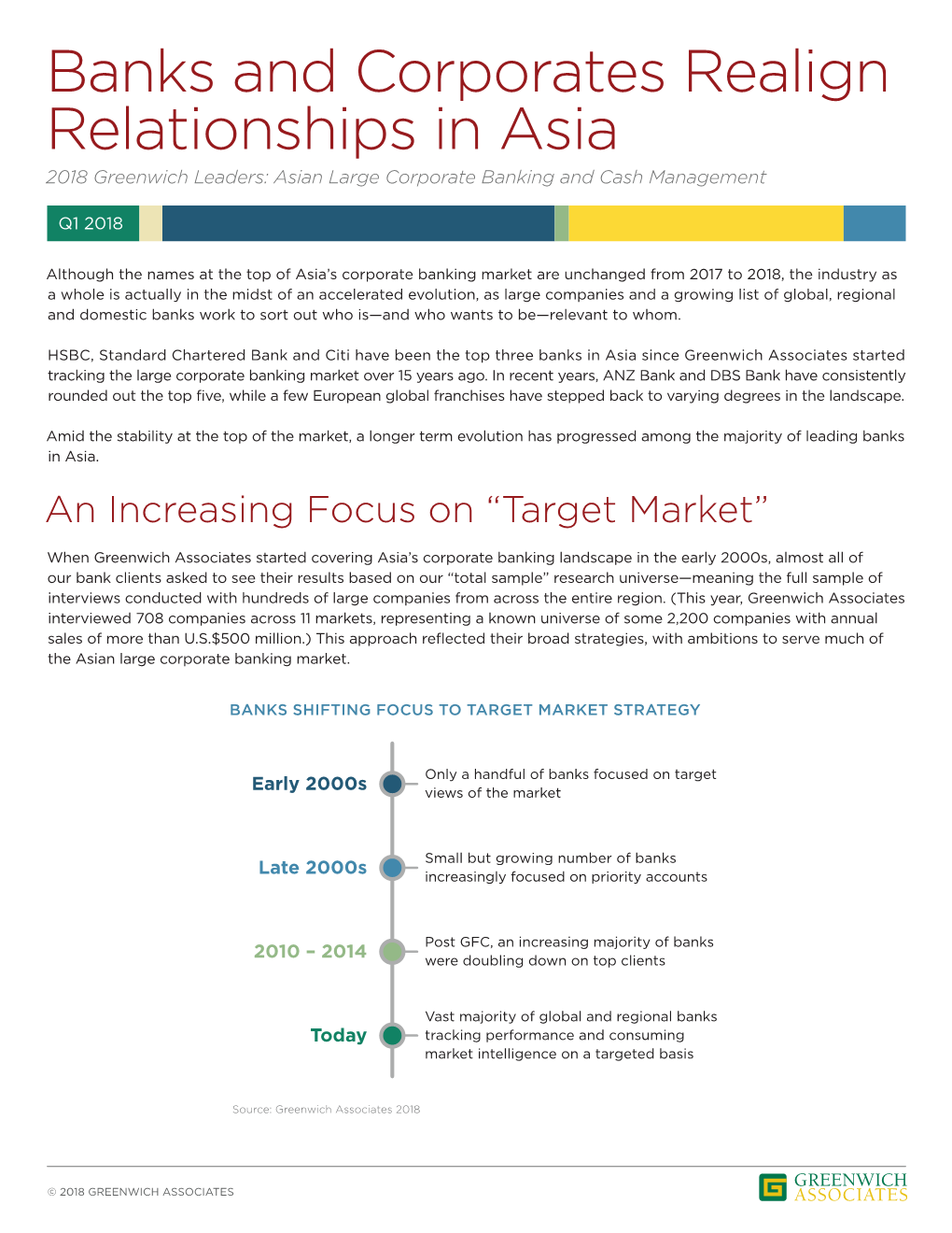 Banks and Corporates Realign Relationships in Asia 2018 Greenwich Leaders: Asian Large Corporate Banking and Cash Management