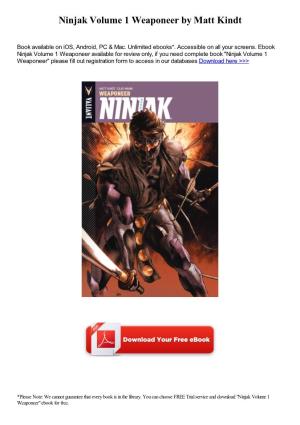 Ninjak Volume 1 Weaponeer by Matt Kindt
