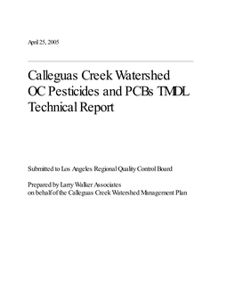 Calleguas Creek Watershed OC Pesticides and Pcbs TMDL Technical Report