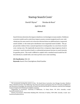 Startup Search Costs*