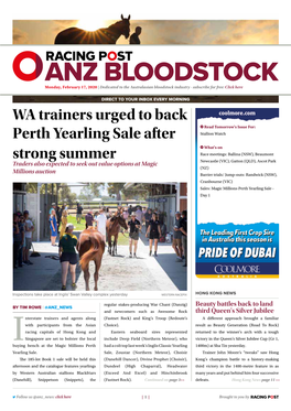 WA Trainers Urged to Back Perth Yearling Sale After Strong Summer | 3 | Monday, February 17, 2020
