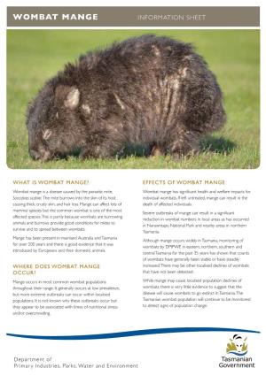 Wombat Mange Information Sheet