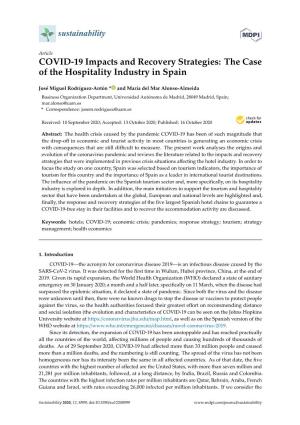 COVID-19 Impacts and Recovery Strategies: the Case of the Hospitality Industry in Spain