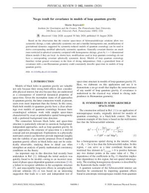No-Go Result for Covariance in Models of Loop Quantum Gravity