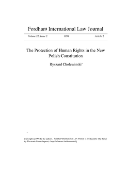 The Protection of Human Rights in the New Polish Constitution