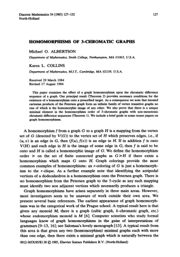 Homomorphisms of 3-Chromatic Graphs