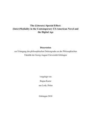 (Literary) Special Effect: (Inter)Mediality in the Contemporary US-American Novel and the Digital Age