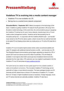 Vodafone TV Is Evolving Into a Media Content Manager