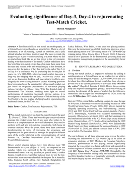 Evaluating Significance of Day-3, Day-4 in Rejuvenating Test-Match Cricket