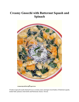 Creamy Gnocchi with Butternut Squash and Spinach