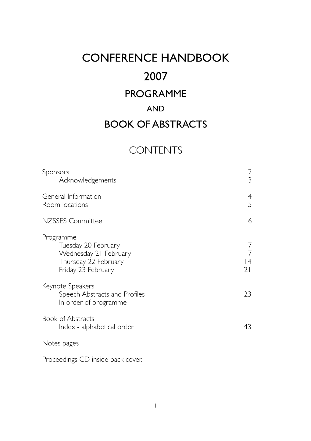Handbook 2007 Programme and Book of Abstracts