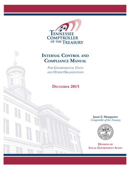Internal Control and Compliance Manual for Tennessee Municipalities Table of Contents