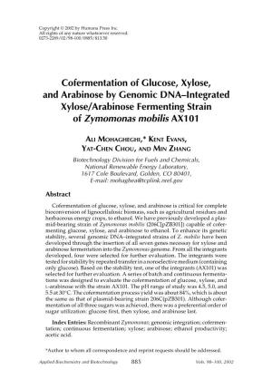 Cofermentation of Glucose, Xylose and Arabinose by Genomic DNA