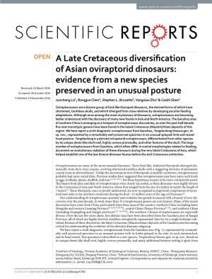 A Late Cretaceous Diversification of Asian Oviraptorid Dinosaurs