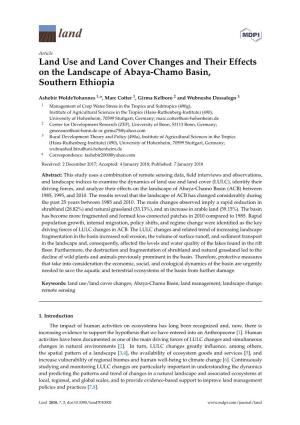 Land Use and Land Cover Changes and Their Effects on the Landscape of Abaya-Chamo Basin, Southern Ethiopia