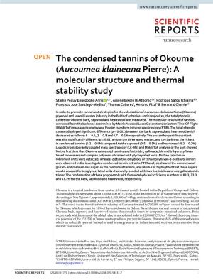 The Condensed Tannins of Okoume (Aucoumea Klaineana Pierre)