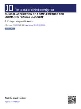Gamma Globulin”