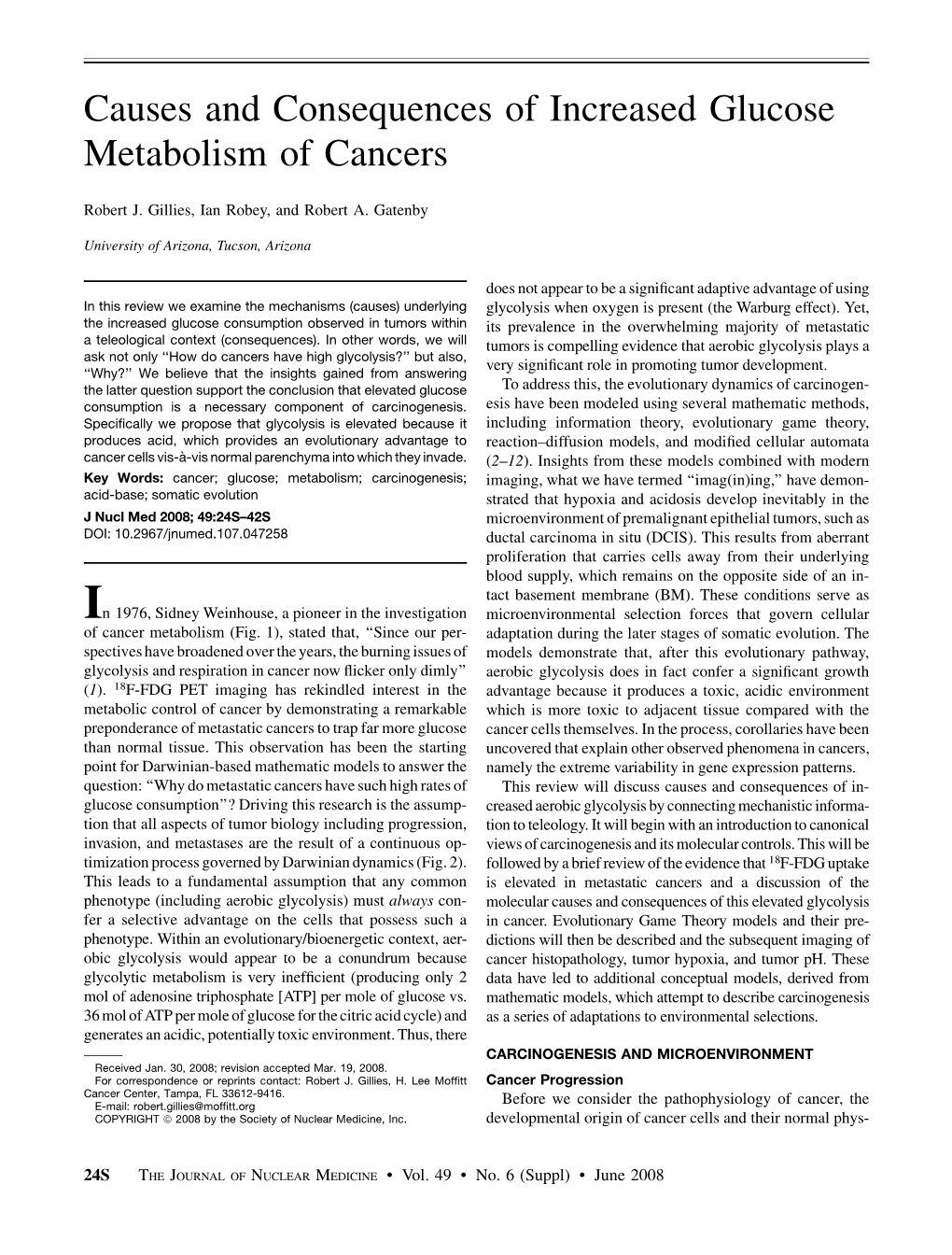 Causes and Consequences of Increased Glucose Metabolism of Cancers