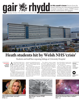 Heath Students Hit by Welsh NHS 'Crisis'