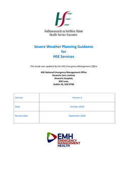 Severe Weather Planning Guidance for HSE Services