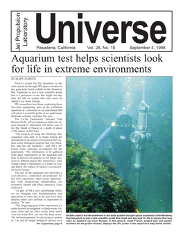 Aquarium Test Helps Scientists Look for Life in Extreme Environments