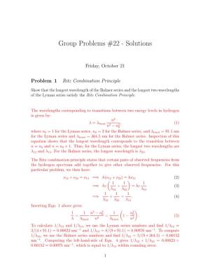 Group Problems #22 - Solutions