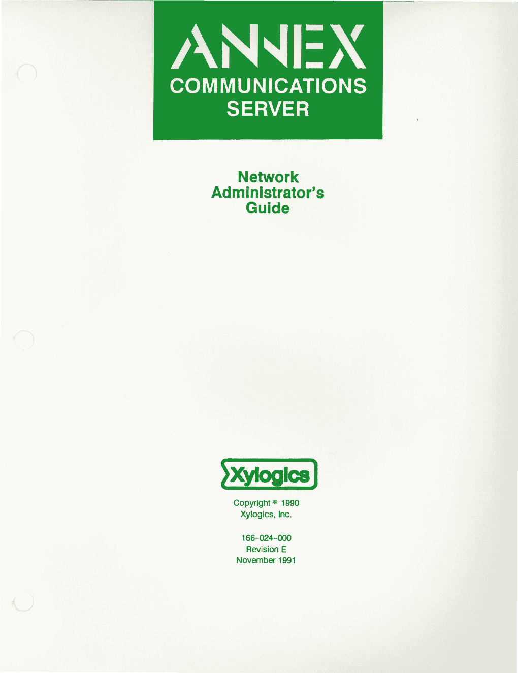 Annex Communications Server Network Administrator's Guide 166