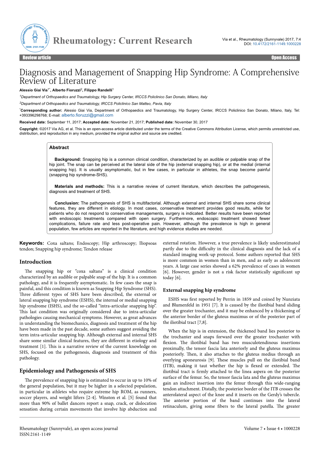 Diagnosis and Management of Snapping Hip Syndrome