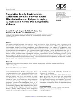 Supportive Family Environments Ameliorate the Link Between Racial