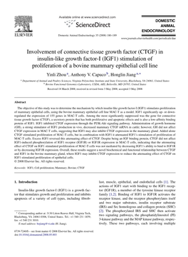 Involvement of Connective Tissue Growth Factor (CTGF) in Insulin-Like
