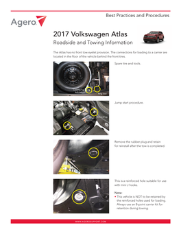2017 Volkswagen Atlas Roadside and Towing Information