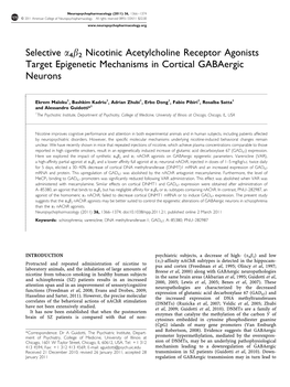 Selective Α4β2 Nicotinic Acetylcholine Receptor Agonists Target