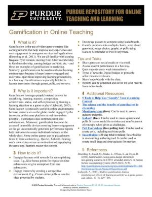 Gamification in Online Teaching