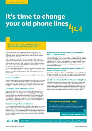 It's Time to Change Your Old Phone Lines