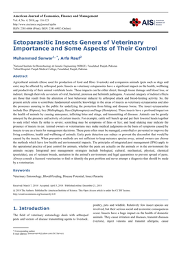 Ectoparasitic Insects Genera of Veterinary Importance and Some Aspects of Their Control